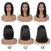 100% Virgin Short Transparent Lace Front Wigs Human Hair
