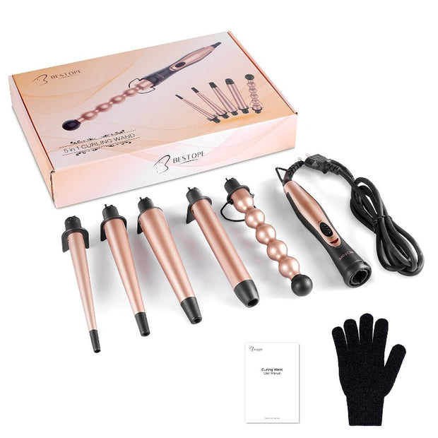 Curling Wand Set with Heat Resistant Glove