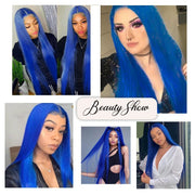 Blue Straight 13x4 Lace Front Wig