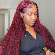 Burgundy Jerry Curly wig