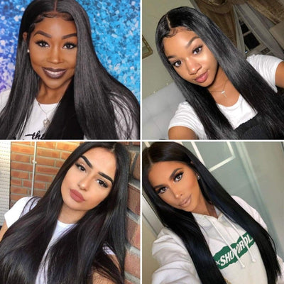 Lace Frontal Wig 150% Density Straight Natural Black Hair