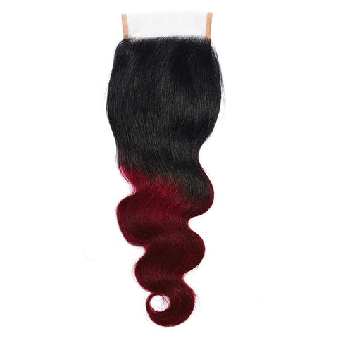 Ombre Body Wave 3 Bundles With Closure Human Hair Wig