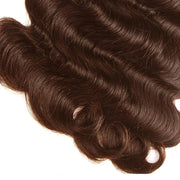 3 Bundles with 13x4 Lace Frontal Body Color #4 Medium Brown Brazilian Virgin Hair