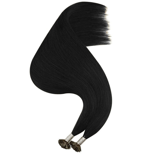 Flat Tip Black Hair Human Hair Extension