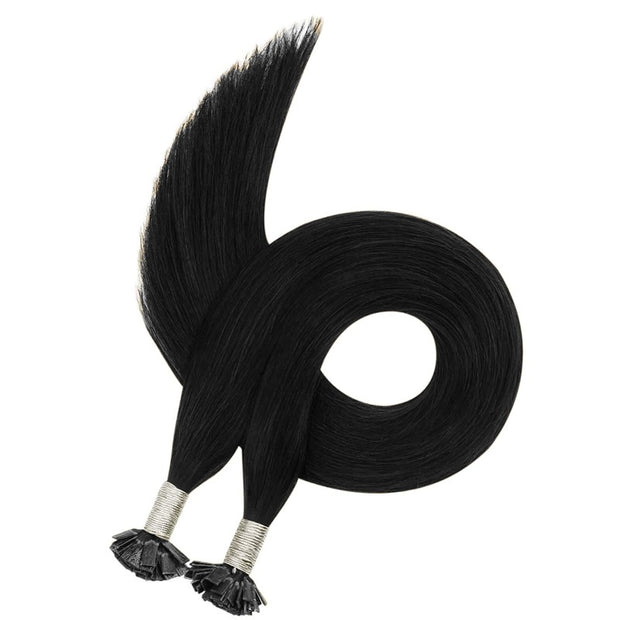 Flat Tip Black Hair Human Hair Extension