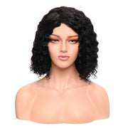 Water Wave Remy Brazilian Human Hair Short Wigs With Bangs