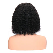 Water Wave Remy Brazilian Human Hair Short Wigs With Bangs