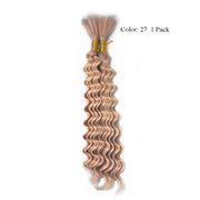 Ustar Hot Selling 18 Deep Weave Bulk Braiding Hair, Human Hair Blend Micro  Braids 18 Deep Wave Bulk for Braiding and Colors, Chocolate Brown #4 - 2  Pack 