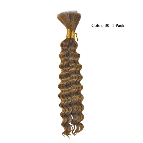 Hot Selling 18 Deep Weave Bulk Braiding Hair, Human Hair Blend Micro  Braids 18 Deep Wave Bulk for Braiding and Colors, #1 Jet Black - 2 Pack 
