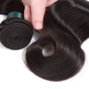 Ustar 7A Natural Black Virgin Body Wave  Hair 2 Bundles with 360 Frontal