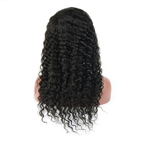 Usatr Full Lace Wig 150% Density Deep Wave Natural Black