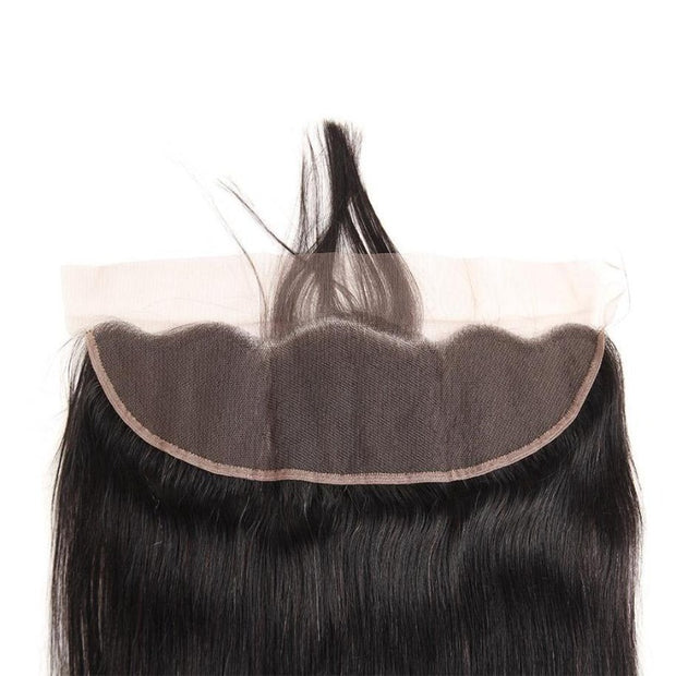 Ustar 7A Natural Black Virgin Straight Hair 2 Bundles with Frontal