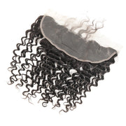 Ustar 7A Natural Black Virgin Deep Wave Hair 3 Bundles with Frontal