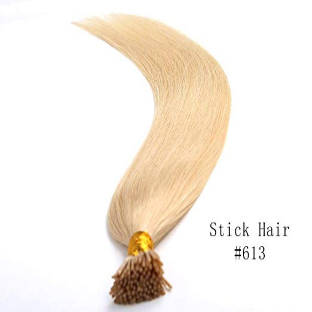 I-Tip Straight Hair Extensions Natural Black Human Hair