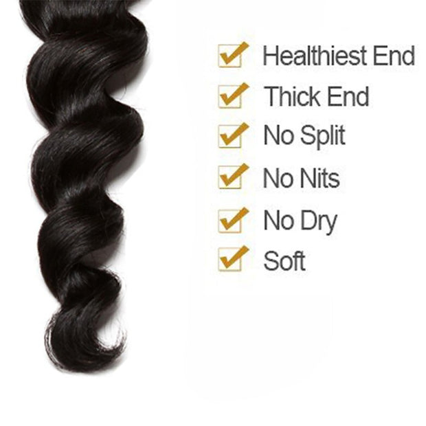 100% UNPROCESSED  Hair Bundles Natural black Loose Wave