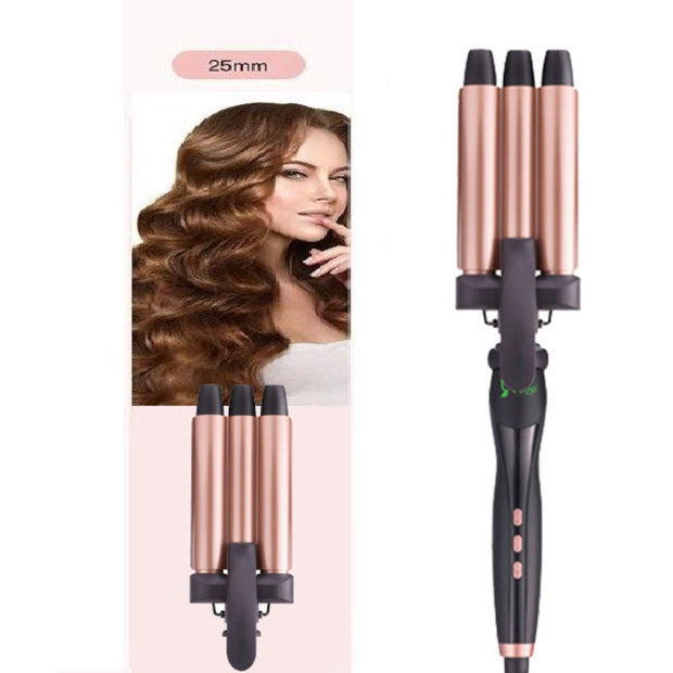 Curling Iron Wand 3 Barrel With LED Temperature Adjustment