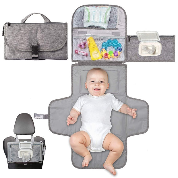 Baby Portable Diaper Changing Pad For Newborn Girl & Boy – Waterproof Travel Changing Station kit