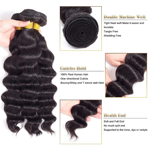 Loose Wave Virgin Human Hair 3 Bundles