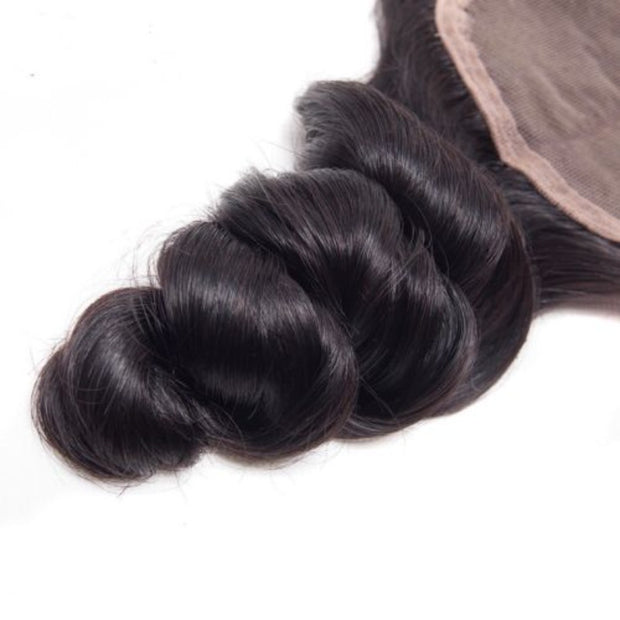 Ustar 100% Human Hair 4X4 Free Part CLOSURE Loose Bouncy